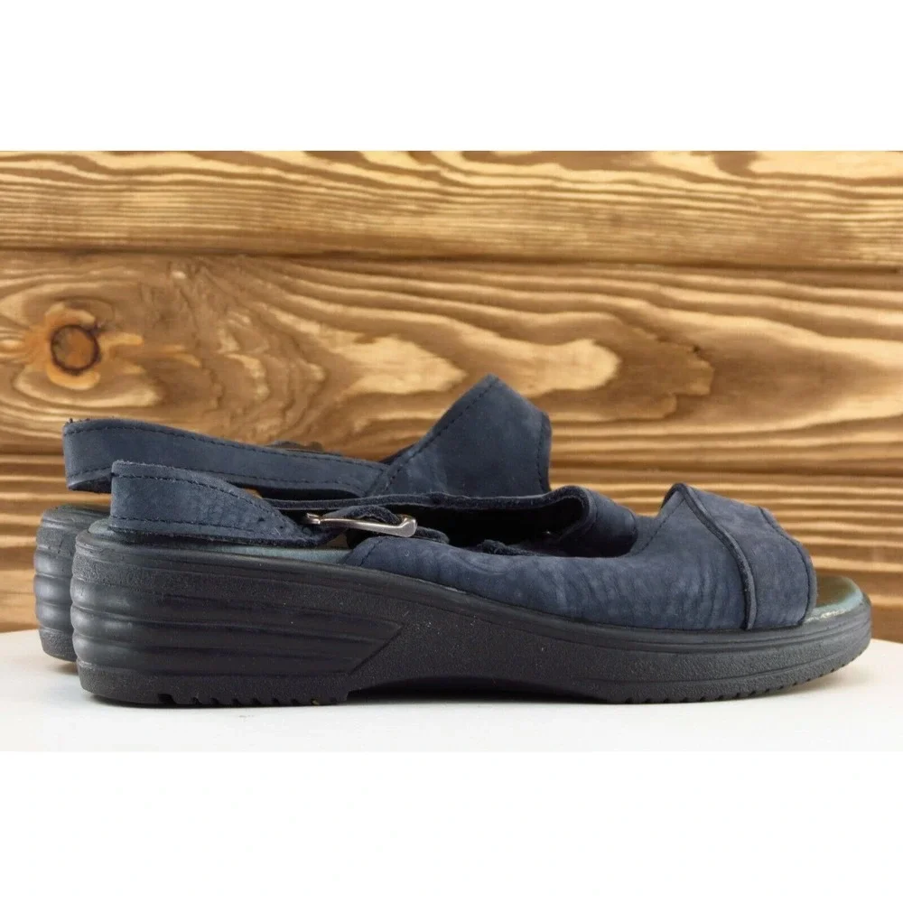 Dexter Size 7 M Navy Blue Slingback Leather Women Sandal Shoes‎